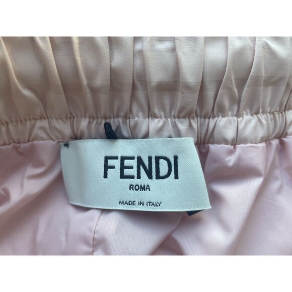 Fendi Womens Beige Monogram Nylon Drawstring Shorts With Elastic Waistband - Picture 7 of 11